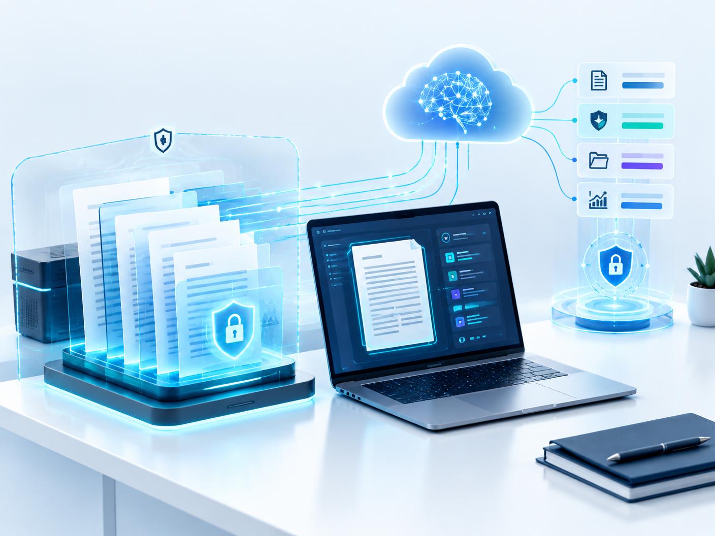 Confidential document processing in a secure desktop application